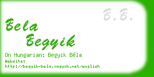 bela begyik business card